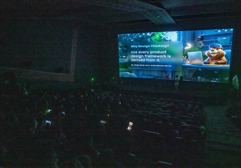 A quiet auditorium listens on while Abhash Bikram Thapa presents A quiet auditorium listens on while Abhash Bikram Thapa presents